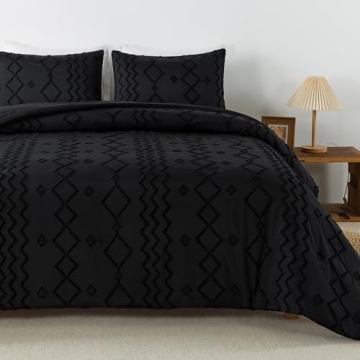 Andency Black Tufted Comforter Set for Luxurious Comfort