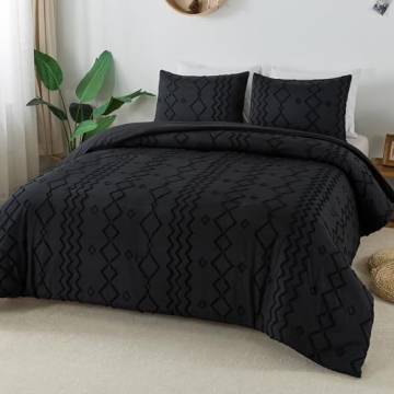 Andency Black Tufted Comforter Set for Luxurious Comfort