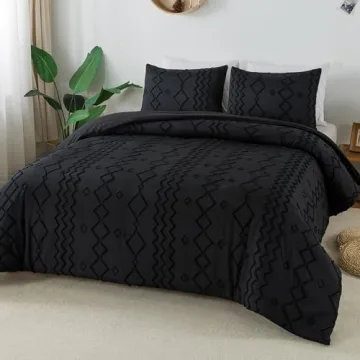 Andency Black Tufted Comforter Set for Luxurious Comfort