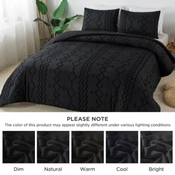 Andency Black Tufted Comforter Set for Luxurious Comfort