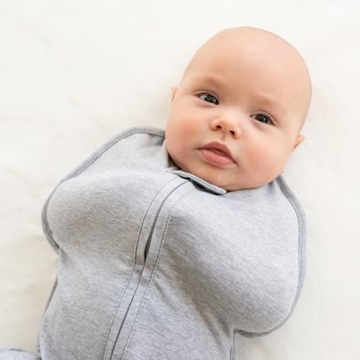 Woombie Original Baby Swaddling Blanket - Soothing, Cotton Baby Swaddle - Wearable Baby Blanket, Twilight Heathered Gray, 5-13 lbs