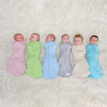 Woombie Original Baby Swaddling Blanket - Soothing, Cotton Baby Swaddle - Wearable Baby Blanket, Twilight Heathered Gray, 5-13 lbs