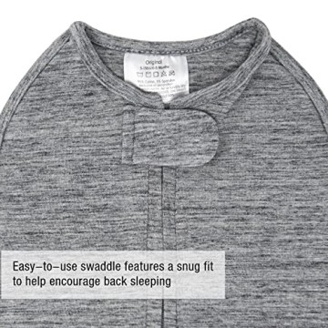Woombie Original Baby Swaddling Blanket - Soothing, Cotton Baby Swaddle - Wearable Baby Blanket, Twilight Heathered Gray, 5-13 lbs