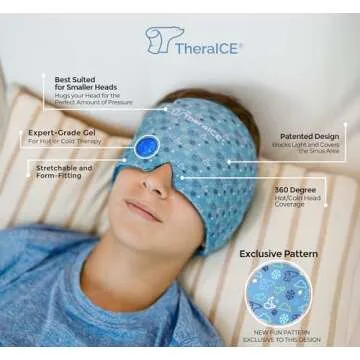 TheraICE Junior Migraine Relief Cooling Gel Cap - Headache Mask