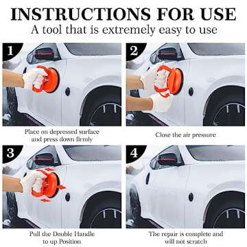 Dent Puller, 3 Pack Powerful Car Dent Puller, Car Dent Removal Kit Handle Lifter, Suction Cup Car Dent Remover Tool, Paintless Dent Repair Kit for Car Dent, Glass, Mirror, Tiles and Objects Moving
