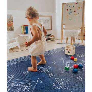 The Shwally PlayMat - Soft Baby Play Mat - Reversible Foam Floor Mat - Waterproof, Wipe-Clean, Durable, Non-Toxic and Hypoallergenic - Large (6.5' X 4.5')