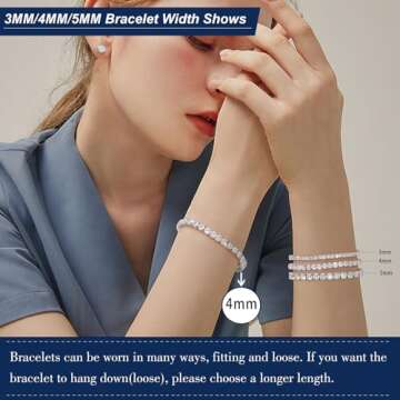 TUHE Moissanite Tennis Bracelet 4.8-21 Carats Lab Created Diamond Bracelets 18k White/Yellow Gold Pl...