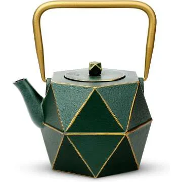 Cast Iron Japanese Teapot - 30 oz Diamond Design