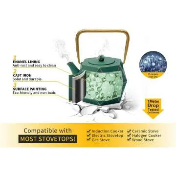 Cast Iron Japanese Teapot - 30 oz Diamond Design