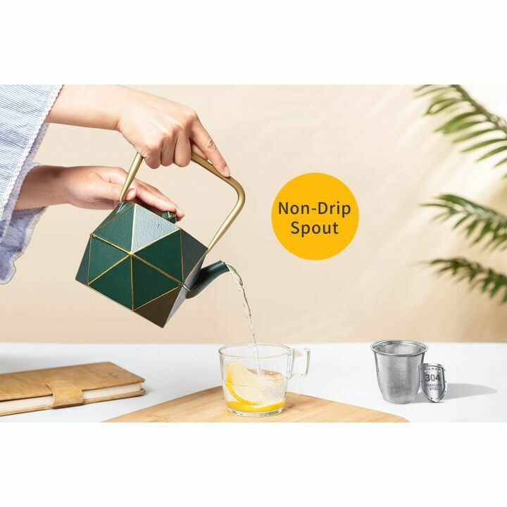 Cast Iron Japanese Teapot - 30 oz Diamond Design