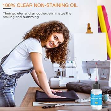 1oz Fine Light Sewing Machine Oil and Lubricant with Needle Tip and Dual-Ended Brush, Commercial & I...