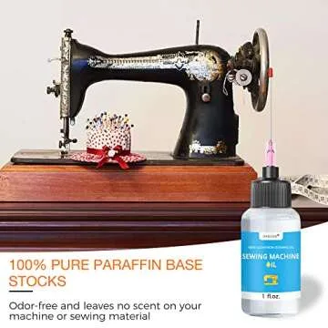 1oz Fine Light Sewing Machine Oil and Lubricant with Needle Tip and Dual-Ended Brush, Commercial & Industrial Mineral Sewing Machine Oil for Lubricating Moving Parts of Textile Machinery, by OAIEGSD