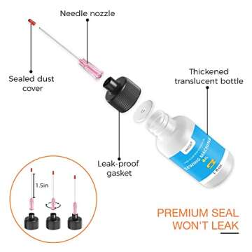 1oz Fine Light Sewing Machine Oil and Lubricant with Needle Tip and Dual-Ended Brush, Commercial & Industrial Mineral Sewing Machine Oil for Lubricating Moving Parts of Textile Machinery, by OAIEGSD