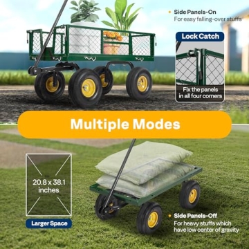 VIVOHOME Heavy Duty Garden Cart 1100 lb Capacity