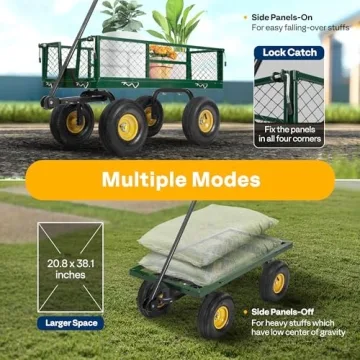 VIVOHOME Heavy Duty Garden Cart 1100 lb Capacity