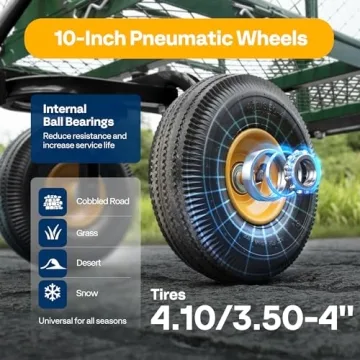 VIVOHOME Heavy Duty Garden Cart 1100 lb Capacity