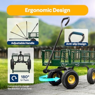 VIVOHOME Heavy Duty Garden Cart 1100 lb Capacity