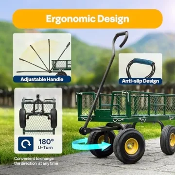 VIVOHOME Heavy Duty Garden Cart 1100 lb Capacity