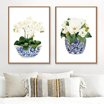 Chinoiserie Art Print Ginger Jar Blue White Porcelain Wall Decor for Elegant Spaces