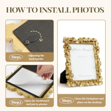 Vintage Gold VAN GOGH ART 6x8 Picture Frame Hand-Crafted Resin