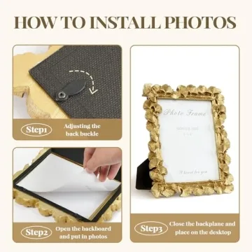 Vintage Gold VAN GOGH ART 6x8 Picture Frame Hand-Crafted Resin