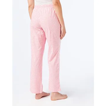 Amazon Essentials Women's Poplin Sleep Pant Light Pink Gingham