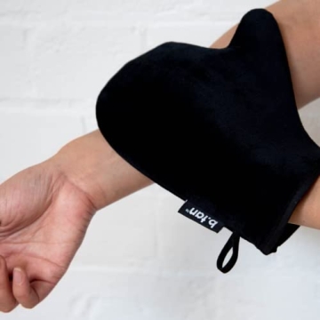 b.​tan Face + Body Self Tanning Mitt Kit | Face & Body Mitt Bundle - Streak-Free, Velvety Soft, Reusable & Washable Self Tanner Mitt for Sunless Tan, Body Lotion, Tanning Lotion, Sprays, & Gels