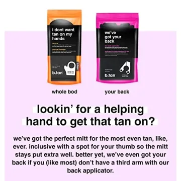 b.​tan Face + Body Self Tanning Mitt Kit | Face & Body Mitt Bundle - Streak-Free, Velvety Soft, Reusable & Washable Self Tanner Mitt for Sunless Tan, Body Lotion, Tanning Lotion, Sprays, & Gels