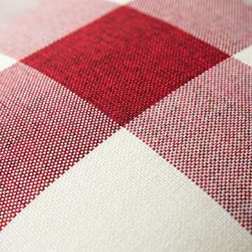 MIULEE Pack of 2 Classic Farmhouse Buffalo Check Plaids Polyester Linen Soft Solid White and Red Dec...