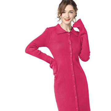 Button Down Bodycon Sweater Dress - Perfect Winter Style