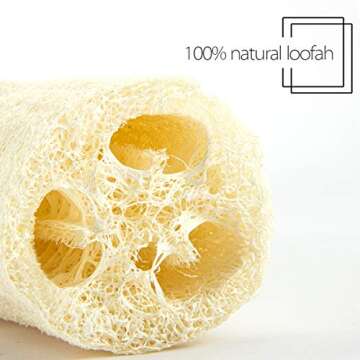 3 Pack Large Natural Exfoliating Loofah Sponges (9.1-10.6" Length)- Organic Spa Skin Care Cleansing Exfoliation Sponge Loofahs Luffa Loofa for Bath Shower Body Back Scrubber