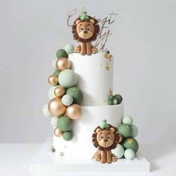 Lion Safari Cake Toppers for Baby Shower & Birthdays