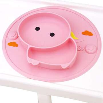 Colorful Silicone Baby Plate with Suction for Easy Feeding