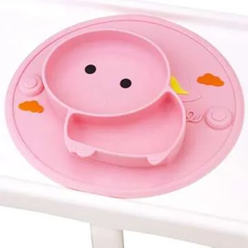 Colorful Silicone Baby Plate with Suction for Easy Feeding