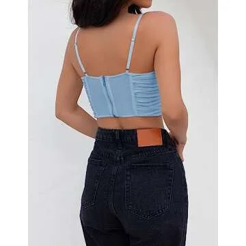 ZESICA Women's Sexy Corset Top for Summer Fashion