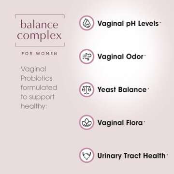 Balance Complex 17-in-1 Vaginal Health 100 Billion Probiotics for Women pH Balance with Cranberry & D-Mannose | Promote Urinary Tract Health for Vaginal Odor & Vaginal Flora, 60 Capsules
