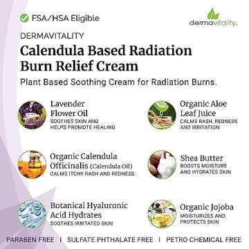 UltimateVitality Radiation Burn Relief Cream – Calendula Infused Moisturizer for Sensitive Skin