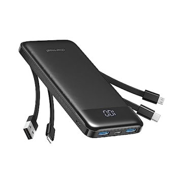 Portable Charger with Built-in Cables for All Devices