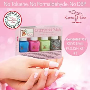 Karma Kids Nail Polish Box Set No. 1 Natural Safe Nail Polish for Little Girls - Non-Toxic, Vegan, and Cruelty Free – Quick Dry Kids Friendly