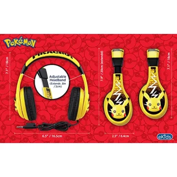 Pikachu Wired Kids Headphones with Volume Control