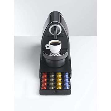 Nifty Small Nespresso Original Line Capsule Drawer – Black, 40 Capsule Pod Pack Holder, Non-Rolling Sliding Drawer, Under Coffee Pot Storage, Home Kitchen Counter Organizer