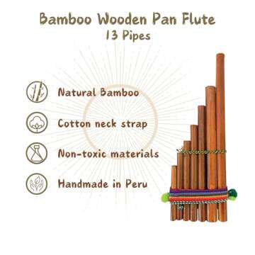 Mia Jewel Shop Pan Flute - Handmade Bamboo Musical Instrument