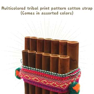 Mia Jewel Shop Pan Flute - Handmade Bamboo Musical Instrument