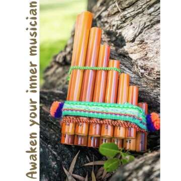 Mia Jewel Shop Pan Flute - Handmade Bamboo Musical Instrument