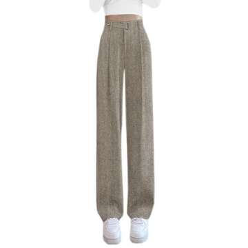 Betusline Women's High Waisted Wide Leg Dress Pants Business Twill Straight Office Trousers for Wome...