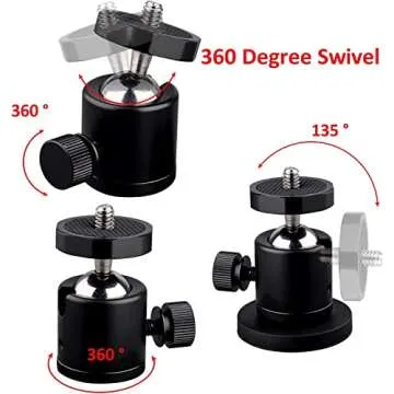 ULIBERMAGNET 24lb Magnetic Camera Mounting Base with Mini Ball Head, Super Strong Rubber Coating Neodymium Magnet with 1/4’’-20 Male Thread Stud for Mobile Camera , Security Camera.