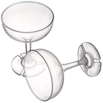 Peohud Set of 20 Coupe Cocktail Glasses, 5 Oz Unbreakable Small Acrylic Martini Glasses, Reusable Champagne Cups for Party, Home, Bar, Wedding, Picnic