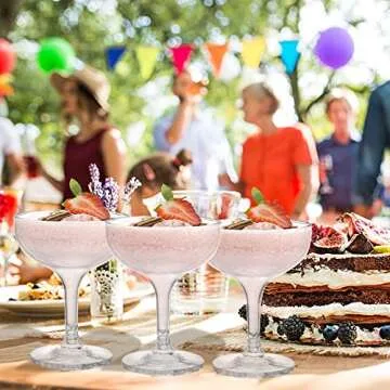 Peohud Set of 20 Coupe Cocktail Glasses, 5 Oz Unbreakable Small Acrylic Martini Glasses, Reusable Champagne Cups for Party, Home, Bar, Wedding, Picnic