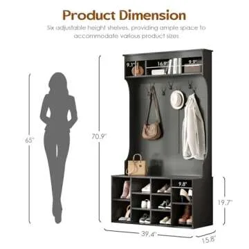 Soohow 70.9" Hall Tree with Bench for Entryway
