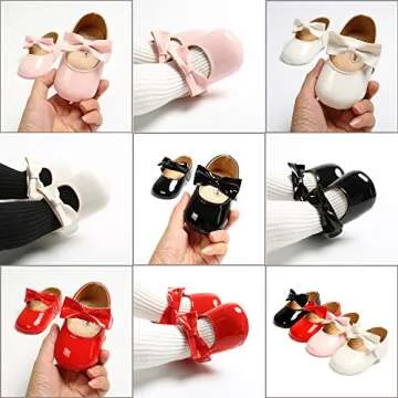 SOFMUO Baby Girls Mary Jane Flats with Bowknot Ballet Slippers Toddler First Walkers Infant Princess...